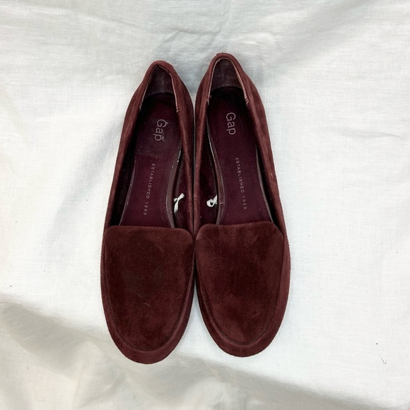 Gap Women's Burgundy/Wine Genuine Suede Leather Slip on Loafer - Picture 2 of 12